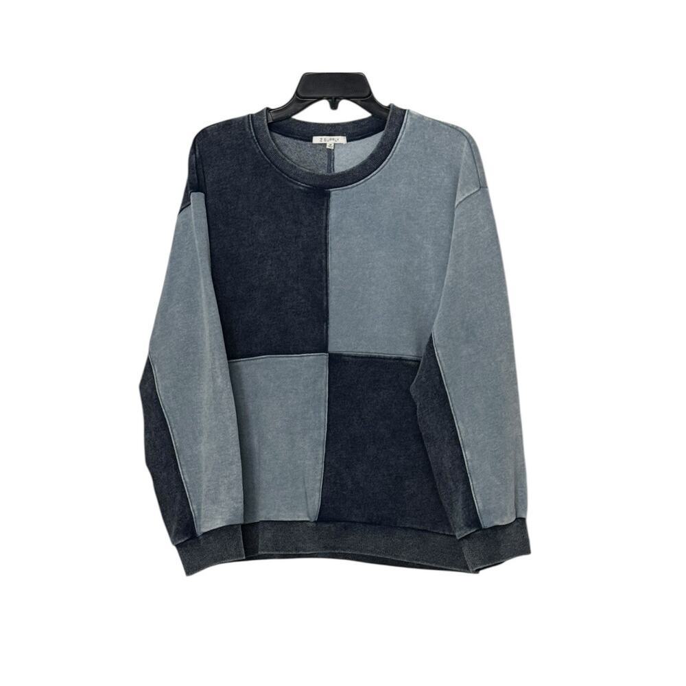 Z Supply Fair & Square Women’s Denim Crewneck Pullover Sweatshirt: Size M